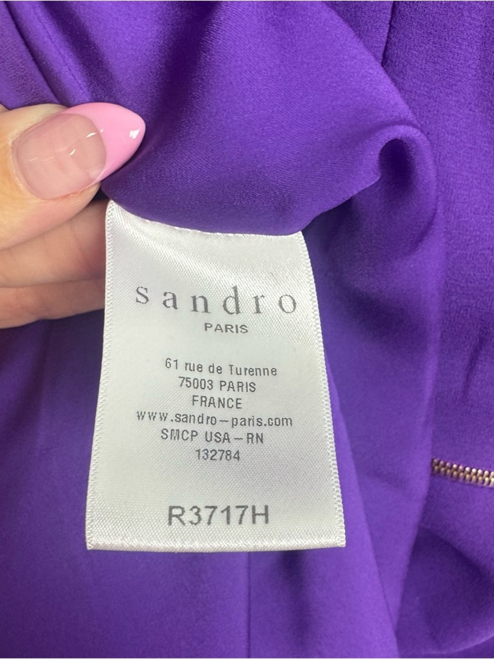 SANDRO PARIS | Purple Sleeveless Sheath Dress with Zipper Waist Women’s Size 8 - Picture 11 of 12